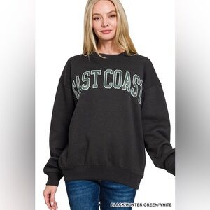 East Coast Black Crew Neck Sweater